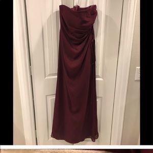 Wine color David’s bridal bridesmaid dress